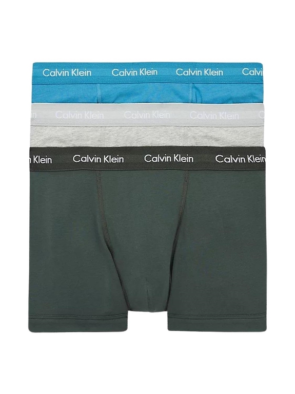 Calvin Klein 3-PACK Trunk underbukser - Grey element/Grey/Tapestry teal